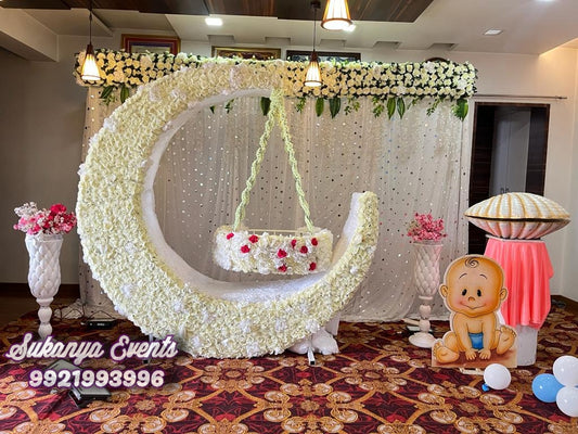 White Moon Cradle Naming Ceremony Decoration Package NC11