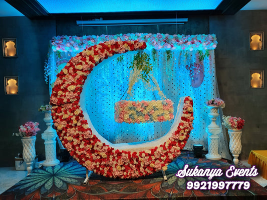 Pink Moon Cradle Naming Ceremony Decoration Package NC13